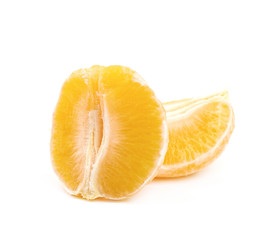 Peeled orange isolated