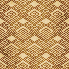 Retro brown cork texture grunge seamless background spiral check cross tracery frame line