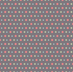 Abstract Colorful Geometric Pattern with Dots. Vector Seamless Background.