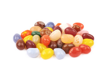 Pile of jelly beans isolated