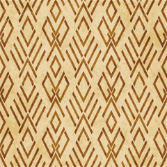 Retro brown cork texture grunge seamless background check diamond cross geometry frame