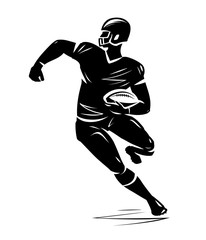 Fototapeta na wymiar Football player, silhouette. Vector illustration