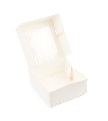 White cardboard box isolated