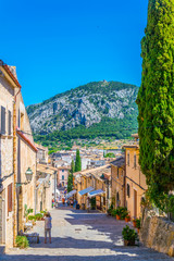 365 steps of Carrer del Calvari stairway leading to the El Calvari chapel at Pollenca, Mallorca, Spain