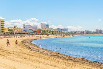 Playa de Palma beach at Palma de Mallorca, Spain © dudlajzov