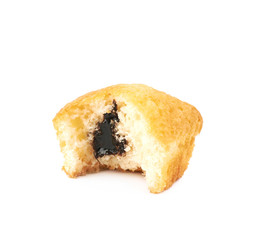 Chocolate corn muffin isolated