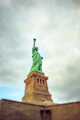 Fototapeta premium The Statue Of Liberty in New York City on a winter overcast day.