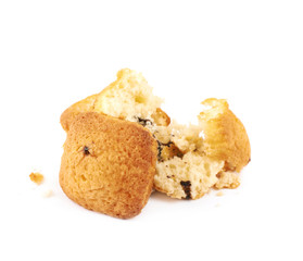 Chocolate corn muffin isolated