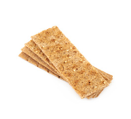 Thin rye crispy cracker isolated