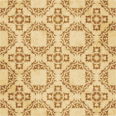 Retro brown cork texture grunge seamless background botanic curve cross leaf flower