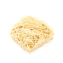 Block of instant noodles isolated