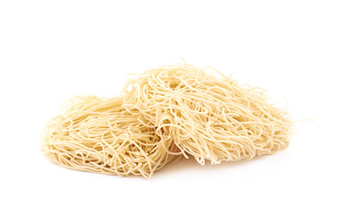 Block of instant noodles isolated