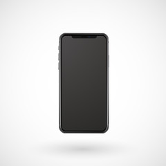 Realistic mobile phone with black screen, Vector, Illustration, Eps File