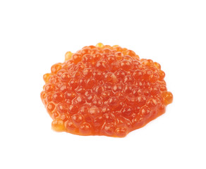 Pile of red caviar isolated