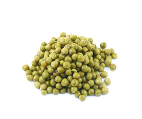 Pile of green peas isolated
