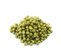 Pile of green peas isolated