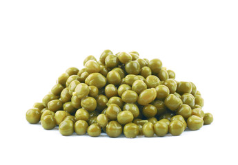 Pile of green peas isolated