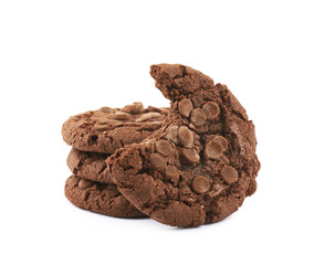 Chocolate chip cookie isolated