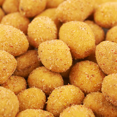 Surface covered with nuts