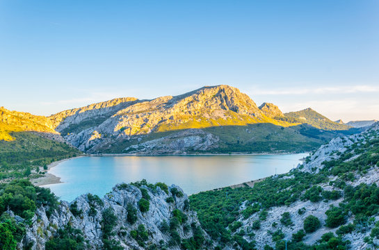 Embassament de Cúber water reservoir at Serra Tramuntana mountains on Mallorca, Spain