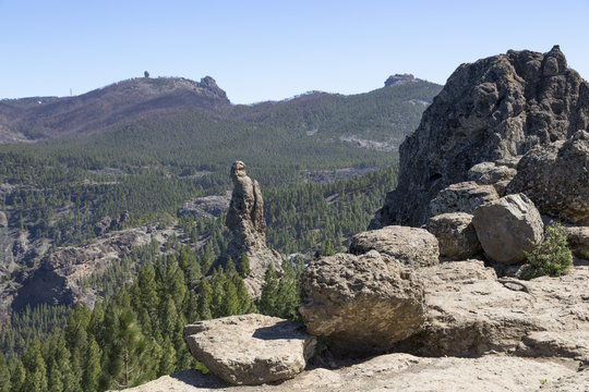 The volcanic El Fraile (The Friar) (The Monk), in the Nublo Rural Park in the centre of Gran Canaria, Canary Islands, Spain