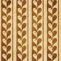 Retro brown cork texture grunge seamless background love heart curve cross line