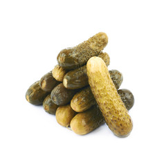 Pile of pickles isolated