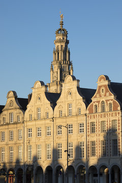 Flemish style facades on Grand Place, Arras, Pas-de-Calais, Hauts-de-France region, France