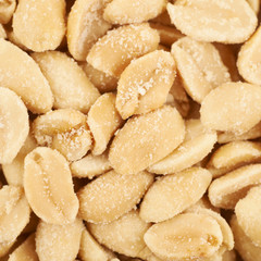 Surface coated with salted peanuts