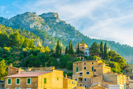 Aerial view of Estellencs, Mallorca, Spain
