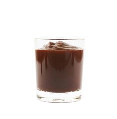Glass shot of barbecue sauce isolated