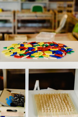 Geometry and mathematics materials in a Montessori classroom