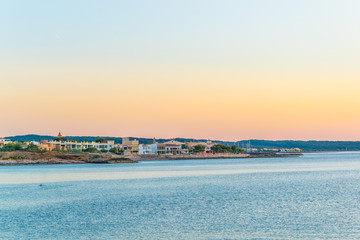 Sunset view of Colonia de sant pere, Mallorca, Spain