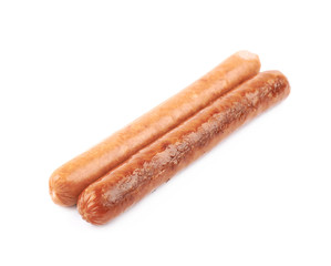 Cooked hot dog sausage isolated