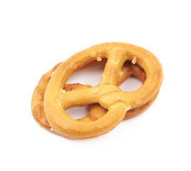 Salted pretzels isolated