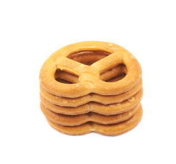 Salted pretzels isolated