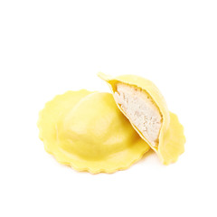 Cheese ravioli composition isolated