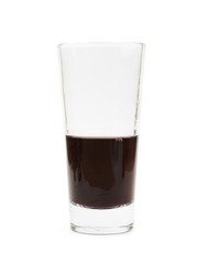 Tall glass of red wine isolated