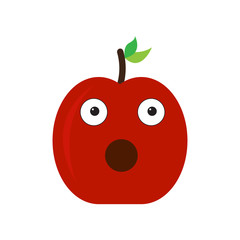 Isolated surprised apple emote