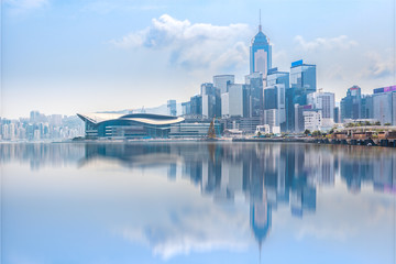 Victoria Harbour building group in Hongkong