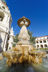 Pasadena City Hall fountain.