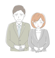 ビジネス　男女　謝罪