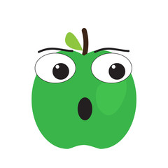Isolated surprised apple emote