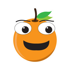 Isolated happy orange emote