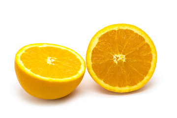 Image of Fresh orange fruits with slices isolated on white background. Fruit. Food.