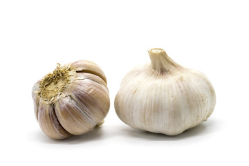 Obraz premium Image of Fresh garlic isolated on white background. Vegetables. Spices. Food.