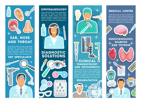 Vector medical banners for health medicine