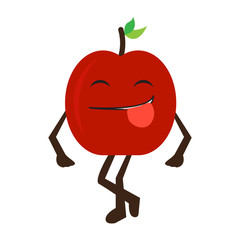 Isolated happy apple emote
