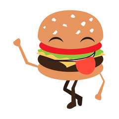 Isolated happy burger emote