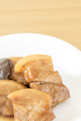 豚角煮と椎茸